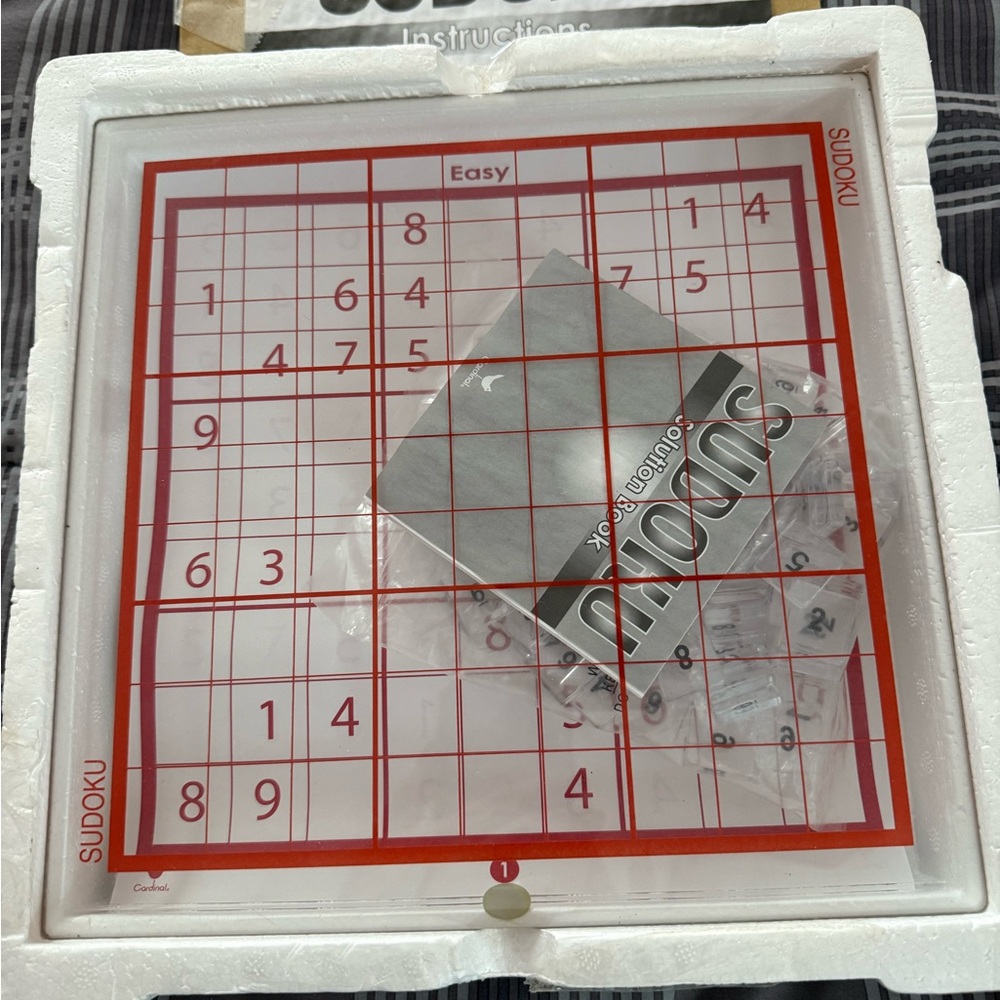 Sudoku Board Game with glass Red Grid